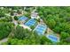 Beautiful aerial view of community tennis courts, a great amenity for active residents at 2490 Hillandale Cir, Cumming, GA 30041