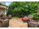 Inviting patio with comfortable seating, lush greenery, and a cozy outdoor dining setup at 2490 Hillandale Cir, Cumming, GA 30041
