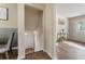 Entryway with wood floors and a view of the stairs, the front door, and living room at 4070 Lauada Dr, Douglasville, GA 30135