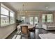 Dining area with a wood table, seating for four, and windows with natural light and an inviting layout at 3985 Foxdale Ln, Cumming, GA 30028