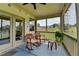 Inviting screened porch featuring seating, perfect for outdoor relaxation and enjoying the fresh air at 3985 Foxdale Ln, Cumming, GA 30028