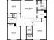 Detailed second-floor floor plan showcasing the bedrooms, bathrooms, and laundry layout at 589 Arbor Ridge Dr, Stone Mountain, GA 30087