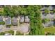 Aerial view highlighting the property's location within a cul-de-sac near mature trees at 3800 Market Walk, Clarkston, GA 30021