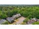 This aerial view shows a neighborhood full of mature trees, well-manicured lawns and beautiful homes at 3800 Market Walk, Clarkston, GA 30021