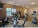 A community exercise room with a variety of cardio machines and stationary bicycles, naturally lit at 3777 Peachtree Ne Rd # 1512, Brookhaven, GA 30319