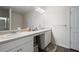 Bright bathroom with double sinks, ample counter space, and modern fixtures at 406 Crescent Woode Dr, Dallas, GA 30157