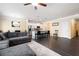 Open-concept living room with a view into the kitchen and dining area at 406 Crescent Woode Dr, Dallas, GA 30157