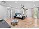 Spacious bedroom features hardwood floors, ceiling fan and natural light at 293 Ormond Se St, Atlanta, GA 30315