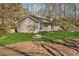 Lush backyard with a stone fire pit area, green lawn, and wooded surroundings offering tranquility at 3510 Riviera Dr, Cumming, GA 30041