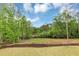 A serene view of the wooded backyard and small pond from the property at 5075 Briarstone Ridge Way, Alpharetta, GA 30022