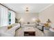 Stylish living room features neutral tones, modern light fixture, and comfortable seating at 5075 Briarstone Ridge Way, Alpharetta, GA 30022