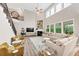 Open floor plan with large windows, tall ceilings and staircase at 5075 Briarstone Ridge Way, Alpharetta, GA 30022