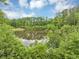 Scenic view of a pond surrounded by lush trees and foliage, reflecting the sky and greenery at 5075 Briarstone Ridge Way, Alpharetta, GA 30022