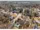 Aerial view showcasing the neighborhood, highlighting the home's location within the community at 2109 Rugby Ave, Atlanta, GA 30337