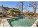 Stunning backyard oasis with a pool, dining area, and beautifully landscaped garden at 2109 Rugby Ave, Atlanta, GA 30337