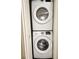Conveniently placed stacked washer and dryer appliances at 2413 Hunting Valley Dr, Decatur, GA 30033