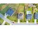 Bird's eye view of neighborhood homes highlighting landscaped yards and neighborhood street at 197 Hickory Pointe Dr, Acworth, GA 30101