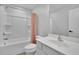 Bright bathroom featuring a shower with tub, neutral paint, and a matching vanity sink at 1386 Ben Park Way, Grayson, GA 30017