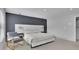 Modern main bedroom featuring a king bed, contemporary lighting, and a stylish rocking chair at 1386 Ben Park Way, Grayson, GA 30017