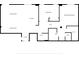 Detailed floor plan outlining the layout of living room, kitchen, bedrooms, bathrooms and walk in closet at 1058 Piedmont Ave # 103, Atlanta, GA 30309