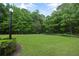 Lush backyard lawn area surrounded by dense trees, offering a private and peaceful outdoor setting at 3788 Chattahoochee Summit Se Dr # 22, Atlanta, GA 30339