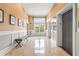 Lobby with polished marble floors and waiting bench at 1502 River Green Nw Dr # 1502, Atlanta, GA 30327