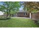 Private backyard features a brick home, patio, and a lush lawn at 203 Lucerne St, Decatur, GA 30030