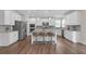 Modern kitchen with white cabinets, granite countertops, stainless steel appliances, and a central island with seating at 319 Parkside Meadow Dr, Marietta, GA 30064