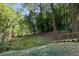 Lush, green backyard featuring mature trees and natural landscaping elements at 605 Patrick Ne Pl, Sandy Springs, GA 30328