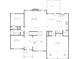Detailed first-floor floor plan featuring a kitchen, garage, Gathering room, and bedroom at 3293 Lions Ruby Ln, Atlanta, GA 30349