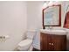 Small bathroom featuring a modern vanity, a toilet, and a towel rack at 475 Nottingham Dr, Marietta, GA 30066