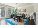 Inviting dining area with natural light, a stylish chandelier, and seating for six around a dark wood table at 2020 Jardin Ct # 1, Alpharetta, GA 30022