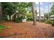 A spacious backyard with lush trees, a shed and a house beyond at 615 Sycamore Dr, Decatur, GA 30030