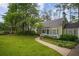 Charming bungalow-style home featuring a blue front door, manicured lawn, and mature landscaping at 615 Sycamore Dr, Decatur, GA 30030