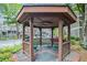 Charming gazebo with seating area, surrounded by landscaping and a parking lot at 59 Saint Claire Ne Ln, Atlanta, GA 30324