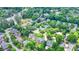 Aerial view of a lush, green neighborhood with a variety of well-manicured homes and swimming pools at 3689 Spring Hill Se Rd, Smyrna, GA 30080