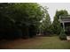 Expansive backyard featuring lush green grass and mature trees offering shade and privacy at 6614 Covered Bridge Way, Braselton, GA 30548