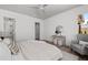 Inviting bedroom featuring a ceiling fan and ensuite bathroom at 7275 Cordery Rd, Cumming, GA 30040