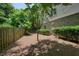 This backyard has a wooden fence, a tree, and maintained shrubs to the side of the house at 2093 Callaway Nw Ct, Atlanta, GA 30318