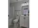 Well-lit bathroom featuring modern vanity and black accents at 28 Samuel Nw Way, Cartersville, GA 30121