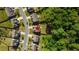 Aerial view of the home showcasing backyard and neighborhood layout at 4830 Frontier Dr, Cumming, GA 30028