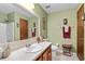 Well-maintained bathroom featuring a vanity with sink and tiled floors at 140 N Star Sw Trl, Atlanta, GA 30331