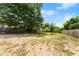 View of spacious backyard with established trees, and an unfinished lawn at 2979 Overwood Sw Ln, Snellville, GA 30078