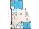 Floor plan of the condo with a spacious living room, kitchen, main bedroom, second bedroom, and balcony at 3300 Windy Ridge Se Pkwy # 1401, Atlanta, GA 30339