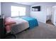 Cozy bedroom with a soft color palette, plush carpet, and a TV for relaxing evenings at 125 Leveret Rd, Locust Grove, GA 30248