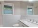 Bathroom features modern sink, mirror, and wainscoting at 301 Lakemoore Ne Dr # B, Atlanta, GA 30342