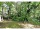 Expansive backyard provides privacy and shade, surrounded by lush trees and natural beauty at 4739 Bradford Ln, Powder Springs, GA 30127