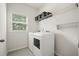 Bright laundry room featuring modern washer and dryer with a window view at 242 Fieldbrook Xing, Canton, GA 30115