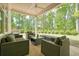 Covered back patio with comfortable outdoor furniture and view of the backyard at 242 Fieldbrook Xing, Canton, GA 30115