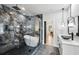 Spa-like bathroom featuring a modern soaking tub, glass-enclosed shower, and stylish vanity with vessel sink at 1010 Violet # A, Atlanta, GA 30310